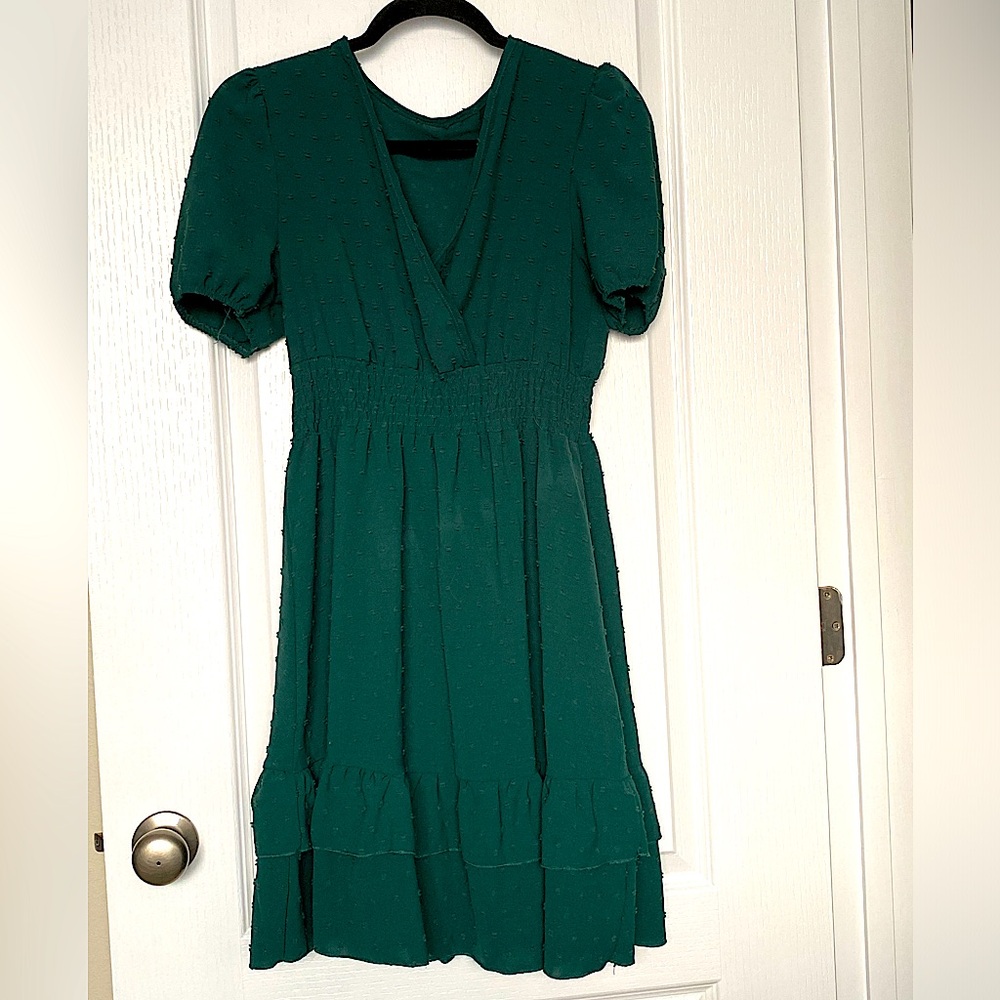 Ladies M Green Eyelet SHEIN Summer Dress